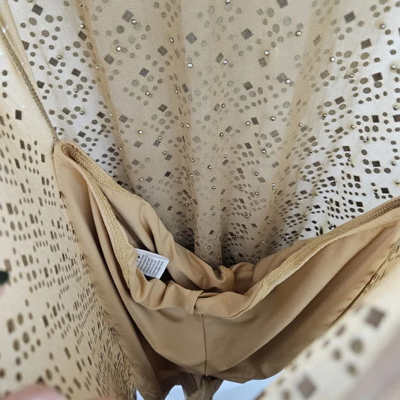 Fashion Nova Bejeweled Nylon Romper Xl Cocktail Party Sexy Dance Valentines - Picture 6 of 10